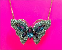 Vintage Sterling Butterfly Necklace