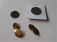 Vintage Toronto Amatuer Hockey Button + Old Coins