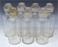 (7) GROUP ANTIQUE BLOWN GLASS APOTHECARY JARS