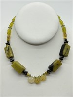 Natural Serpentine & Agate Artisan Necklace