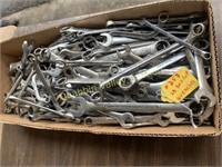 LARGE BOX LOT OF ASSORTED WRENCHES