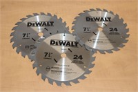 3 New DeWalt 7.25" Saw Blades