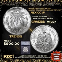 ***Auction Highlight*** 1933 Mexico 1 Peso Silver