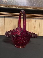 Fenton ruby red basket