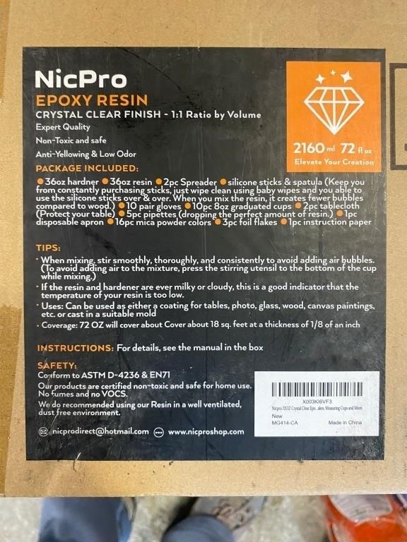 Sealed- Nicpro Crystal Clear Epoxy Resin Kit