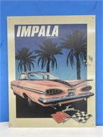 Tin Sign - Impala by Chevrolet 12.5 x 16 "