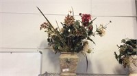 Floral Arrangement In Ornate Tin Pot