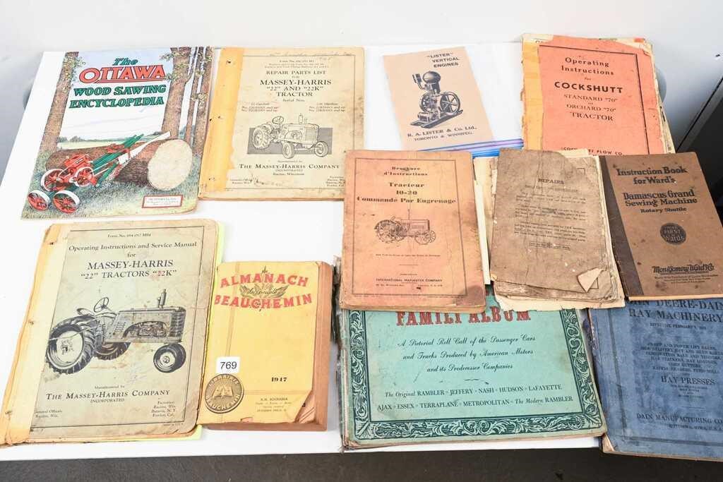 ASSORTED ANTIQUE MANUALS, WOOD SAWING ENCYCLOPEDIA
