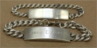 2 sterling silver WW2 ID bracelets