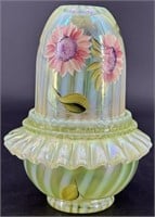 Stunning Fenton Topaz Opal Fairy Lamp- Stripe