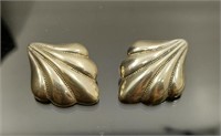 Pair of sterling silver ornate earrings