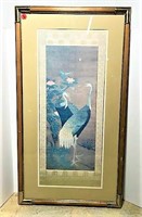 Asian Influence Crane Print in Frame