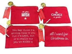 LOT OF 4  HOLIDAY GIFT CARD POUCHES