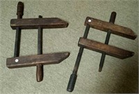 Vintage pair of wood clamps