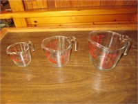 3 Fire King Measuring Cups