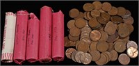 (103) WHEAT CENTS & (5 ROLLS) LINCOLN CENTS