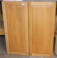 Oak finish 2 door wall cabinet