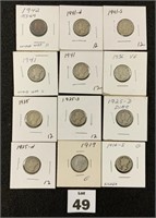 (12) Mercury Dimes - see notes