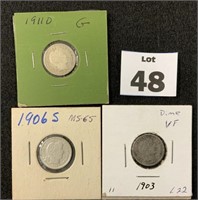 (3) Barber Dimes - see notes