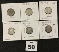 (6) Roosevelt Dimes - see notes