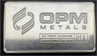 (10) Troy Oz. Silver Bar OPM Metals