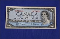 $5 Bill 1954 Elizabeth II