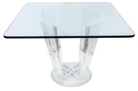 Modern Lucite Dining Table With Glass Top