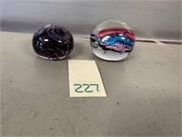 2 Signed Paperweights