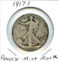 1917-S Walking Liberty Silver Half Dollar -