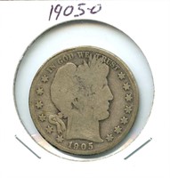 1905-O Barber U.S. Silver Half Dollar