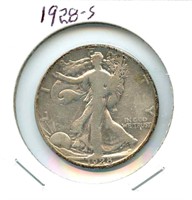 1928-S Walking Liberty Silver Half Dollar