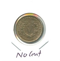 No Cent Nickel - 1883