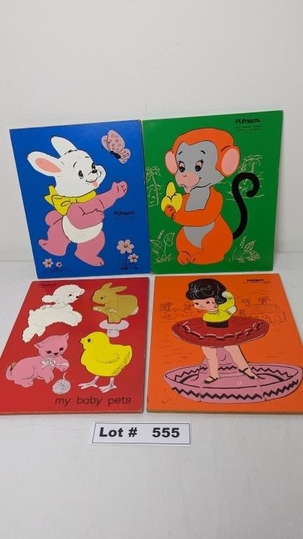 VINTAGE PLAYSKOOL WOOD PUZZLES