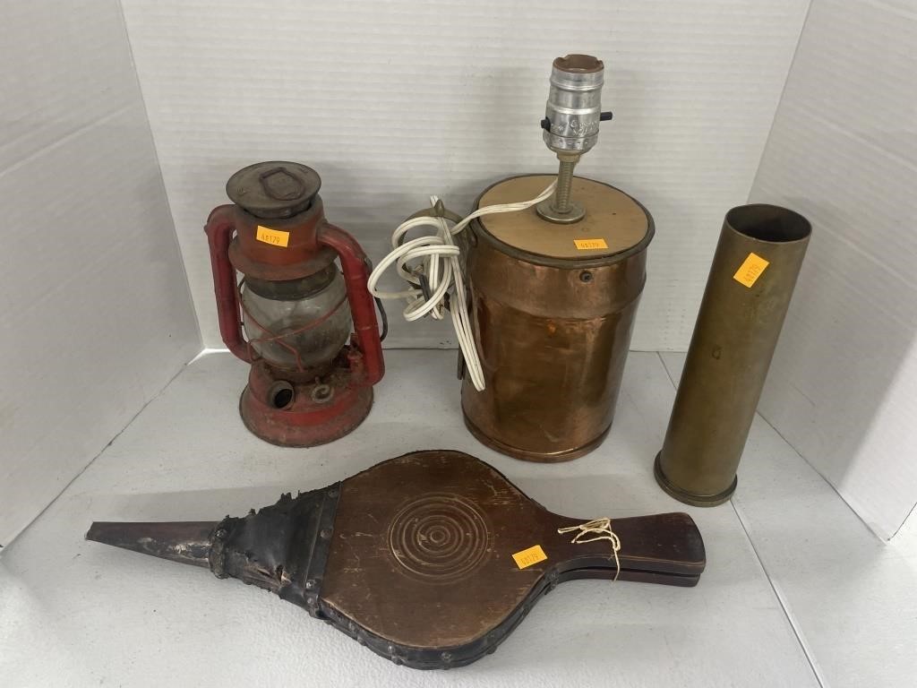 Vintage dietz lantern, lamp, vintage bellow ,