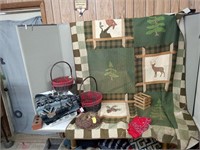 QUILT,BASKETS,THROW,CRATE, BANDANNAS & DECOR