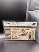 1854-55 $3 Georgetown Potomac River Bank Note