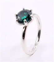 925S 2.0ct Vivid Green Moissanite Ring