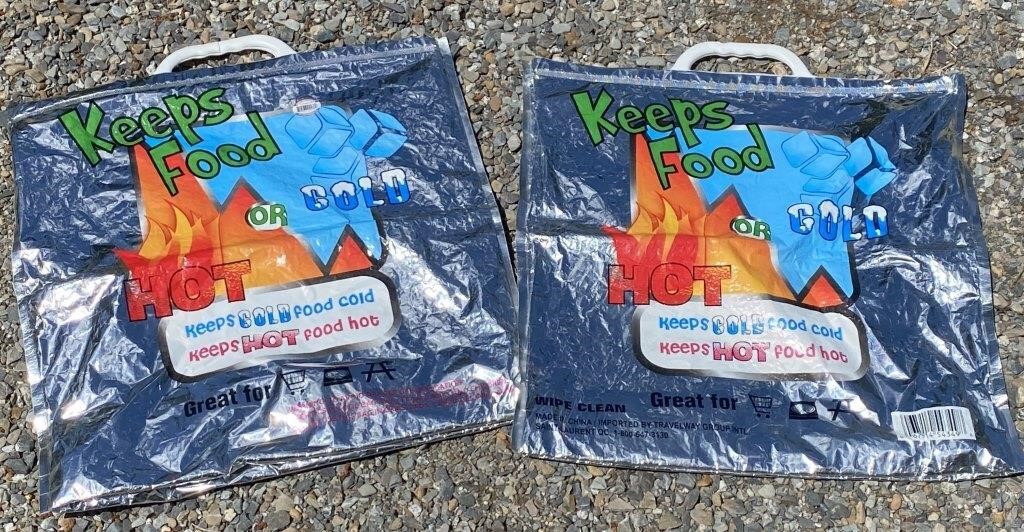 (2) Insulated Food Bags - Keeps Food Cold Or Hot