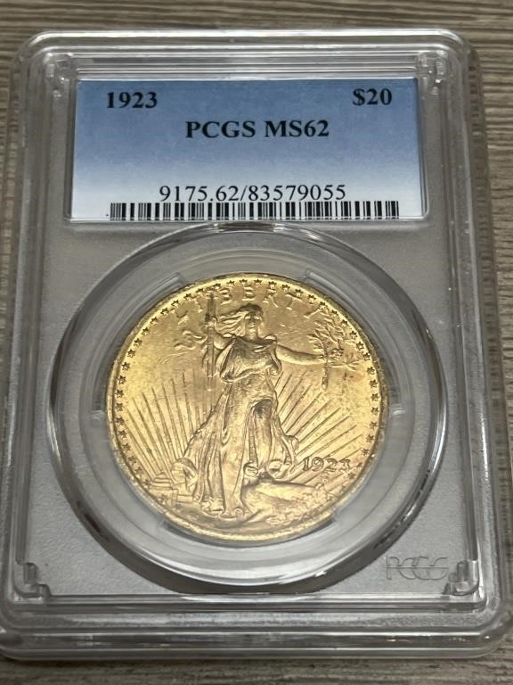 1923 $20 Gold Piece PCGS MS62