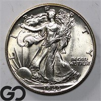 1946 Walking Liberty 50c, Near Gem BU Bid: 75