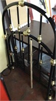 Single bed frame head & foot black & gold