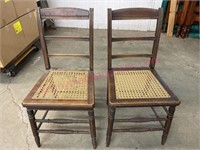 Pair: Victorian caned chairs