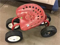 Tractor Seat Rolling Cart - looks custom