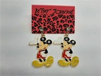 MICKEY STUDS FINE ENAMEL AND RHINESTONE  EARRINGS