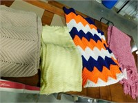 4 Crocheted Blankets