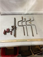 Assorted speed wrenches, pipe clamp