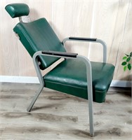 Chaise de barbier vintage style cuir vert *