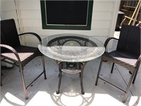 Glass Top Outdoor Bistro Table And Chairs