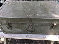 Vintage Army Footlocker With Tray