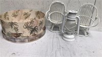 Decorative box with 2 decorative chair and a